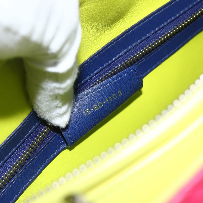 【日本直送】Christian Dior Lady Dior Canage 手提包，真皮材質，兩用，粉紅色/銀色，正品，貨號 157405SAM-10