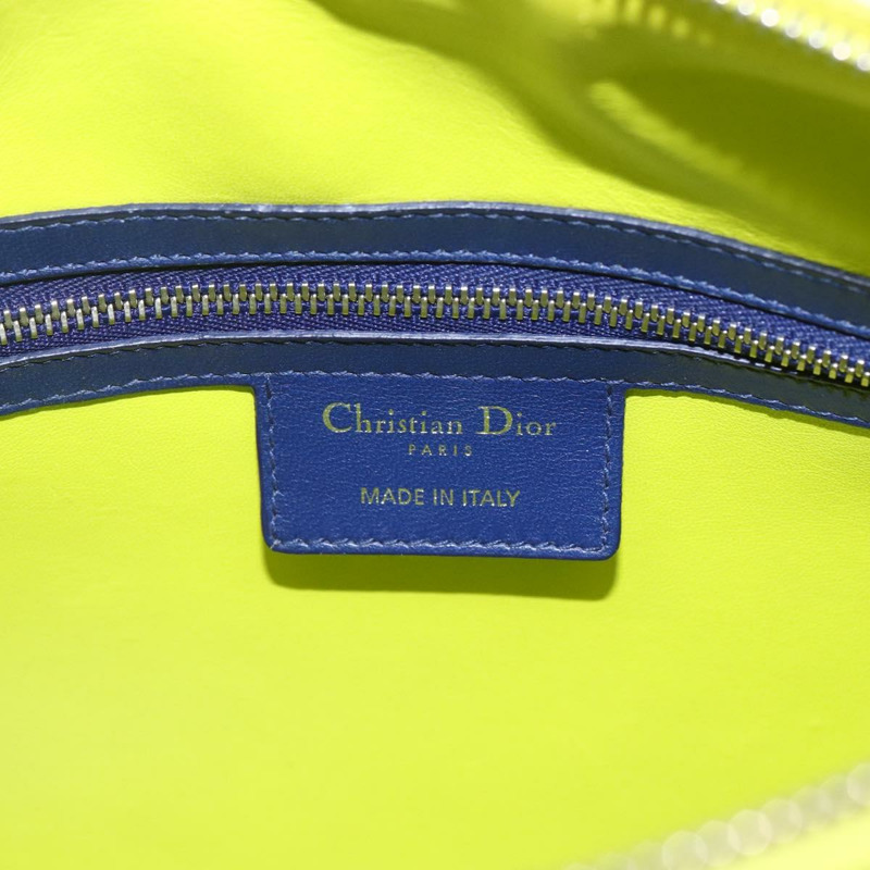 【日本直送】Christian Dior Lady Dior Canage 手提包，真皮材質，兩用，粉紅色/銀色，正品，貨號 157405SAM-19