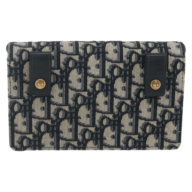 【日本直送】Christian Dior Trotter帆布馬鞍腰包 海軍藍 金色 正品 bs31962-1
