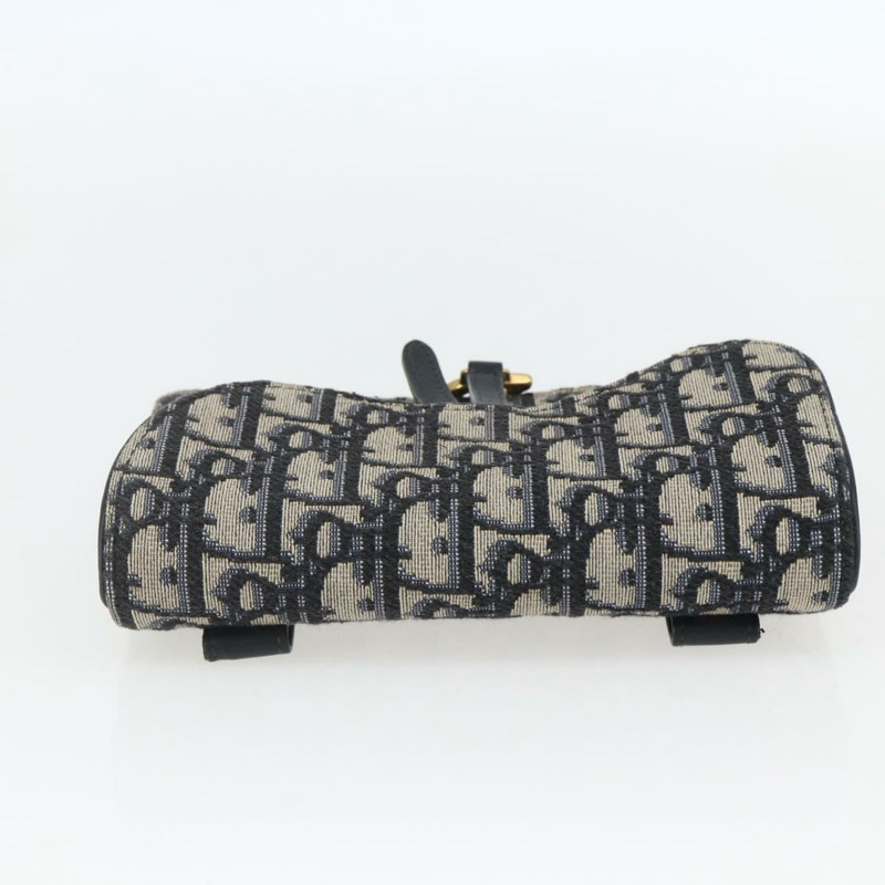 【日本直送】Christian Dior Trotter帆布馬鞍腰包 海軍藍 金色 正品 bs31962-4