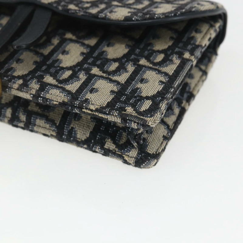 【日本直送】Christian Dior Trotter帆布馬鞍腰包 海軍藍 金色 正品 bs31962-6