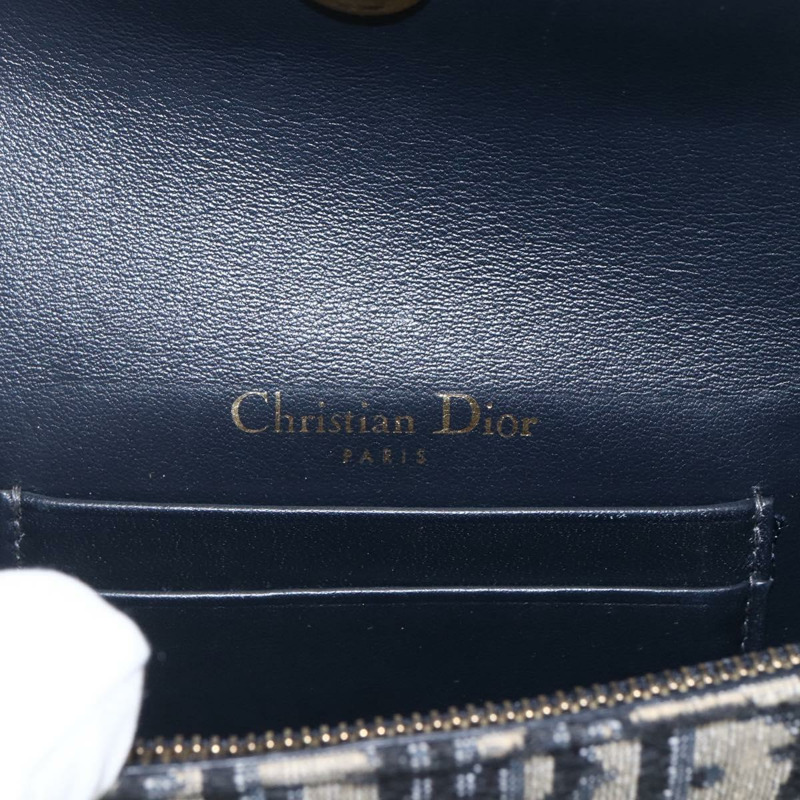 【日本直送】Christian Dior Trotter帆布馬鞍腰包 海軍藍 金色 正品 bs31962-8