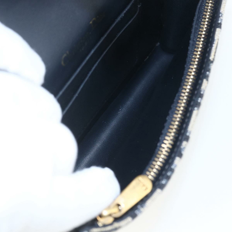 【日本直送】Christian Dior Trotter帆布馬鞍腰包 海軍藍 金色 正品 bs31962-10