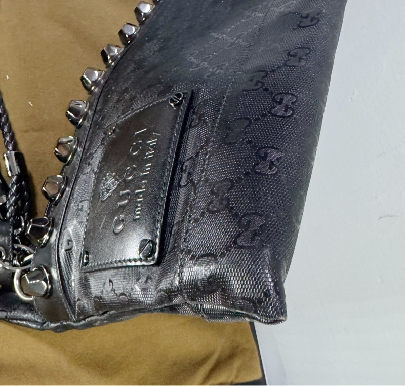 Gucci 黑色酷炫肩背包-7