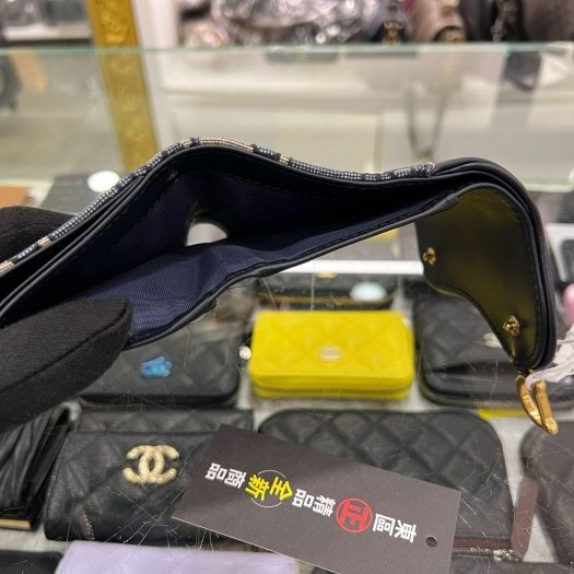 東區正精品㊣DIOR Saddle Lotus S5652CNKO 全新老花拼藍色皮革金釦內零錢三折釦子短夾 RZ6111-2