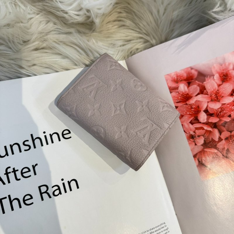 LV Victorine 灰粉色三折錢包-1