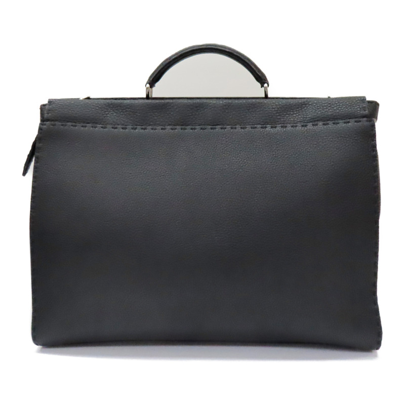黑色牛皮 小怪獸 Peekaboo 兩用包 銀扣【FENDI 芬迪】 7VA388-1