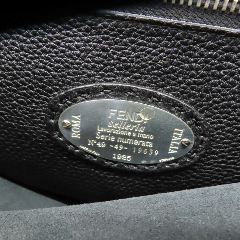 黑色牛皮 小怪獸 Peekaboo 兩用包 銀扣【FENDI 芬迪】 7VA388-10