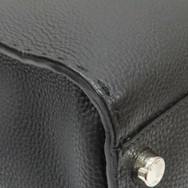 黑色牛皮 小怪獸 Peekaboo 兩用包 銀扣【FENDI 芬迪】 7VA388-16