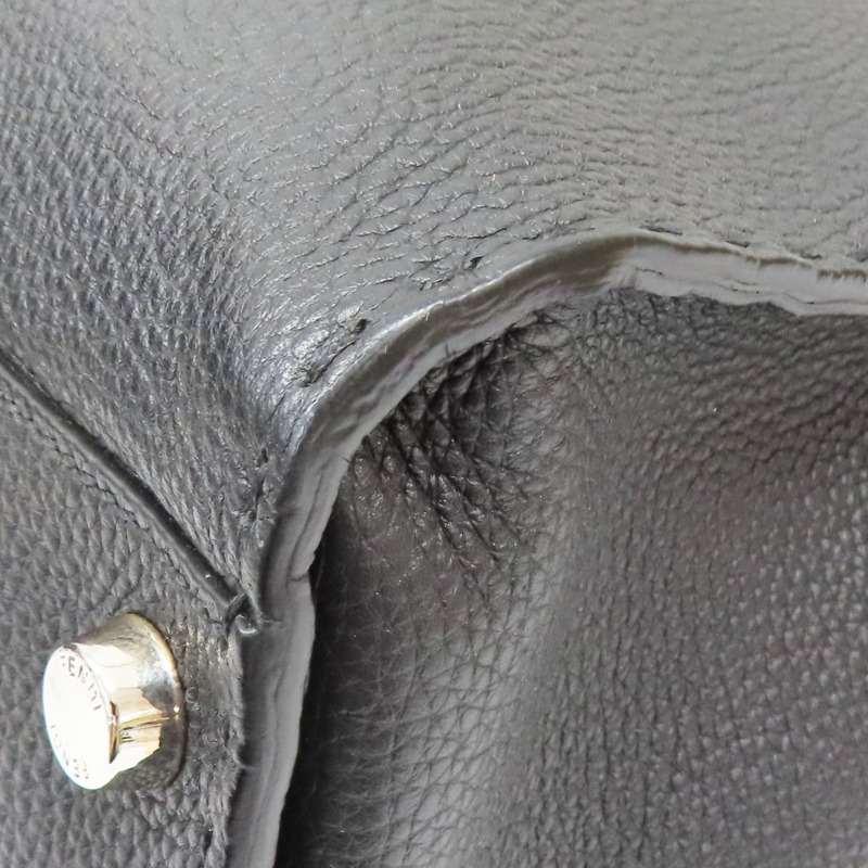 黑色牛皮 小怪獸 Peekaboo 兩用包 銀扣【FENDI 芬迪】 7VA388-17