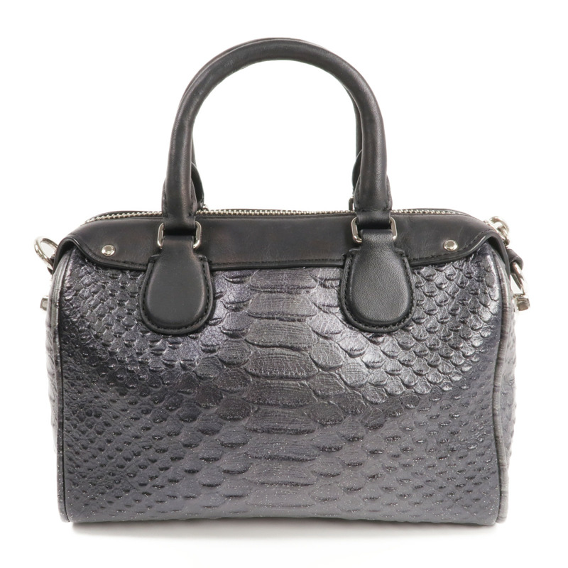 COACH 牛皮皮革2 Way Shoulder Bag銀扣手挽肩背兩用袋-2