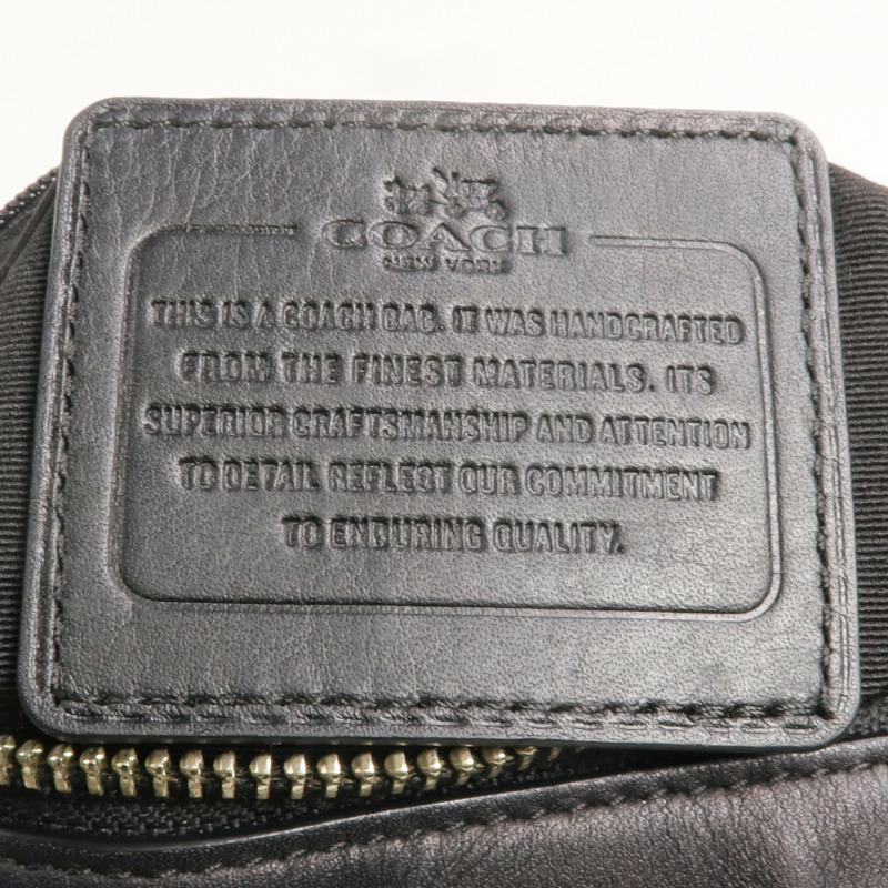 COACH 牛皮皮革2 Way Shoulder Bag銀扣手挽肩背兩用袋-5