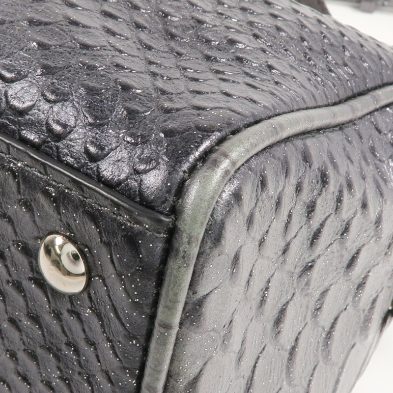 COACH 牛皮皮革2 Way Shoulder Bag銀扣手挽肩背兩用袋-10