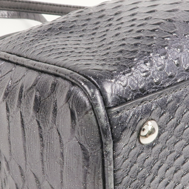 COACH 牛皮皮革2 Way Shoulder Bag銀扣手挽肩背兩用袋-11