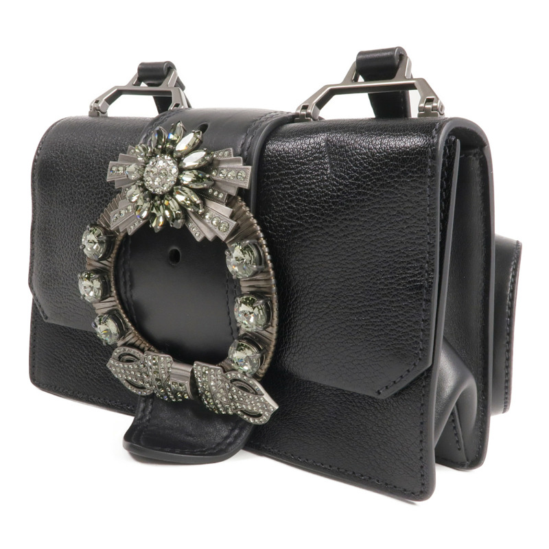 Miu Miu 山羊皮皮革Shoulder Bag銀扣肩背袋-1