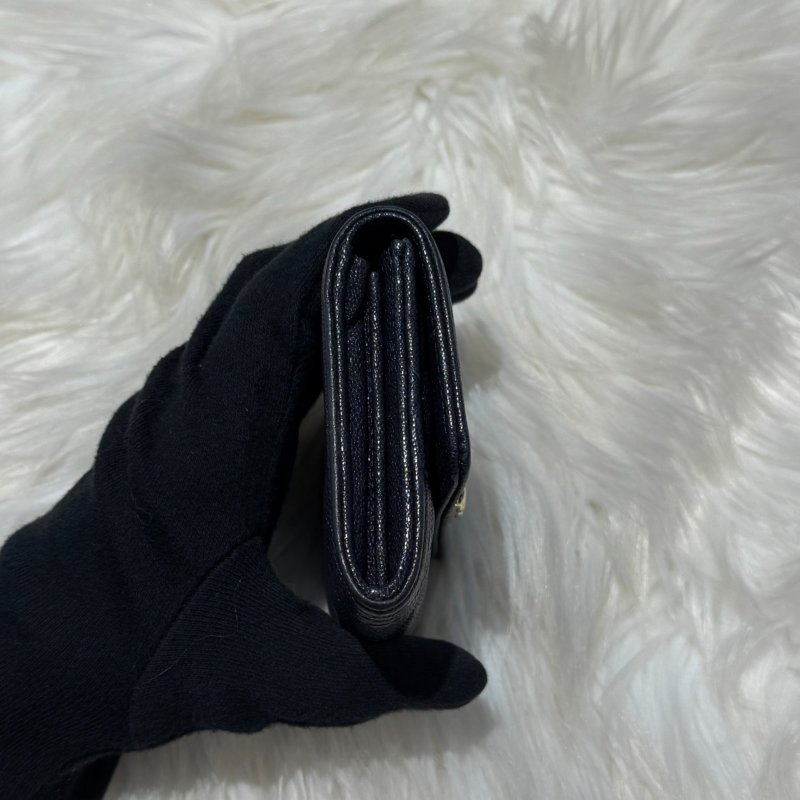 香奈兒 boy卡包金釦深藍-7