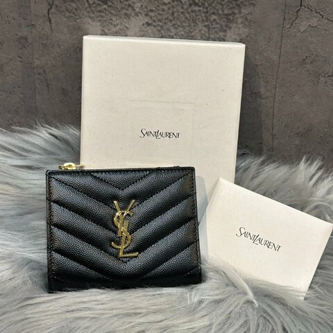 💎Han's house精品服飾💎YSL SAINT LAURENT 魚子醬兩折 短夾 575879