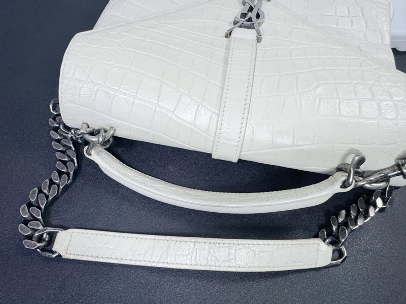 YSL 稀有鱷魚皮Saint LaurentEnvelope 翻蓋郵差包信封包學院包-3