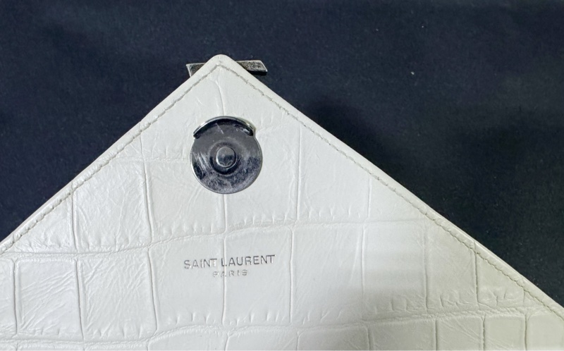 YSL 稀有鱷魚皮Saint LaurentEnvelope 翻蓋郵差包信封包學院包-8