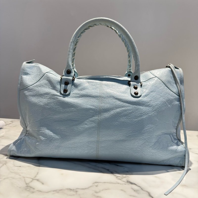 巴黎世家 work 機車包 寶寶藍-1