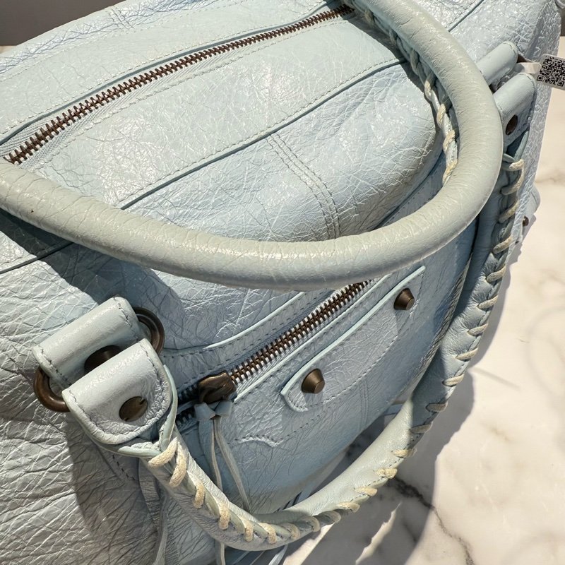 巴黎世家 work 機車包 寶寶藍-3