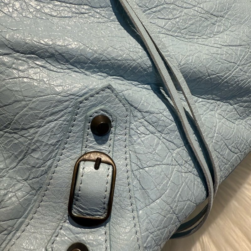 巴黎世家 work 機車包 寶寶藍-6