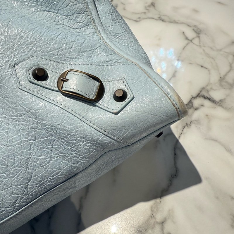 巴黎世家 work 機車包 寶寶藍-7