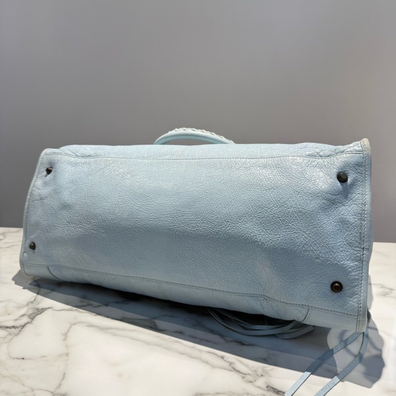 巴黎世家 work 機車包 寶寶藍-8