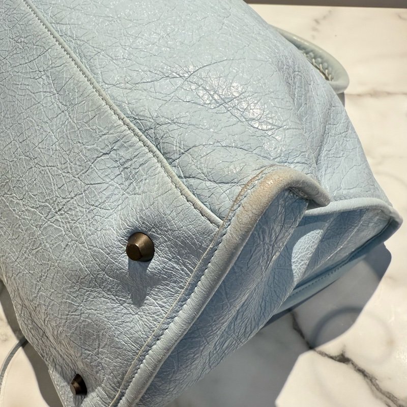 巴黎世家 work 機車包 寶寶藍-9