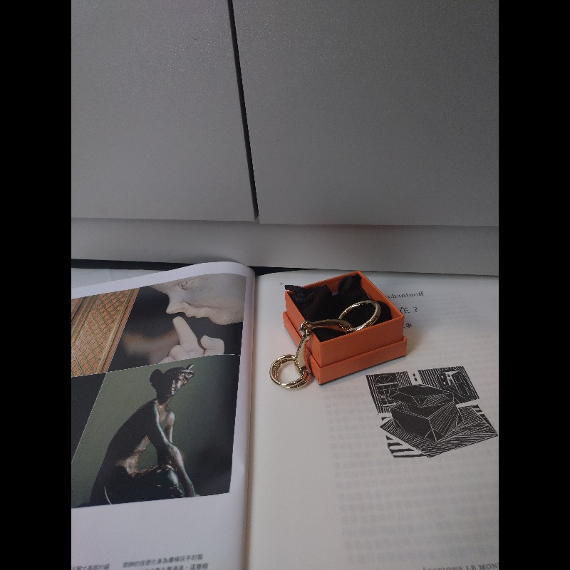 Hermes 淡金三環絲巾釦 Mors 90-0