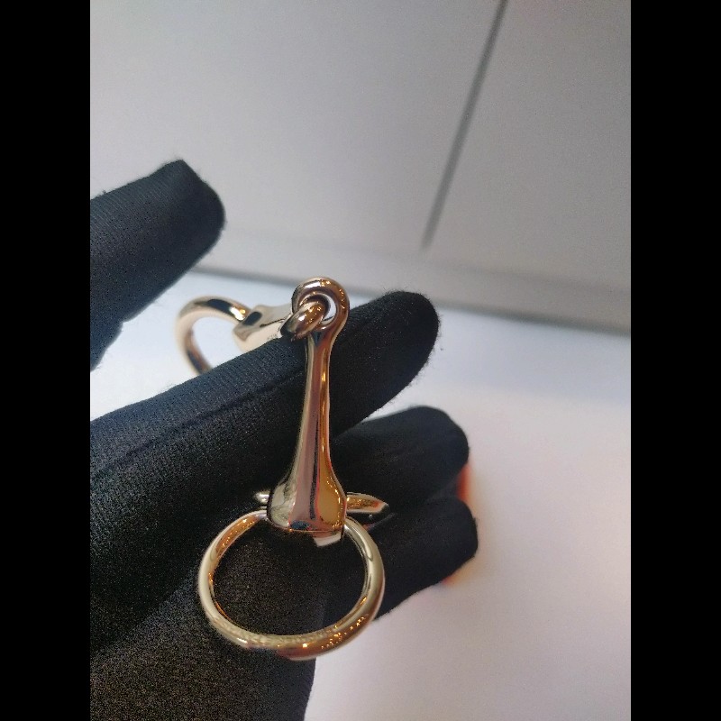 Hermes 淡金三環絲巾釦 Mors 90-2