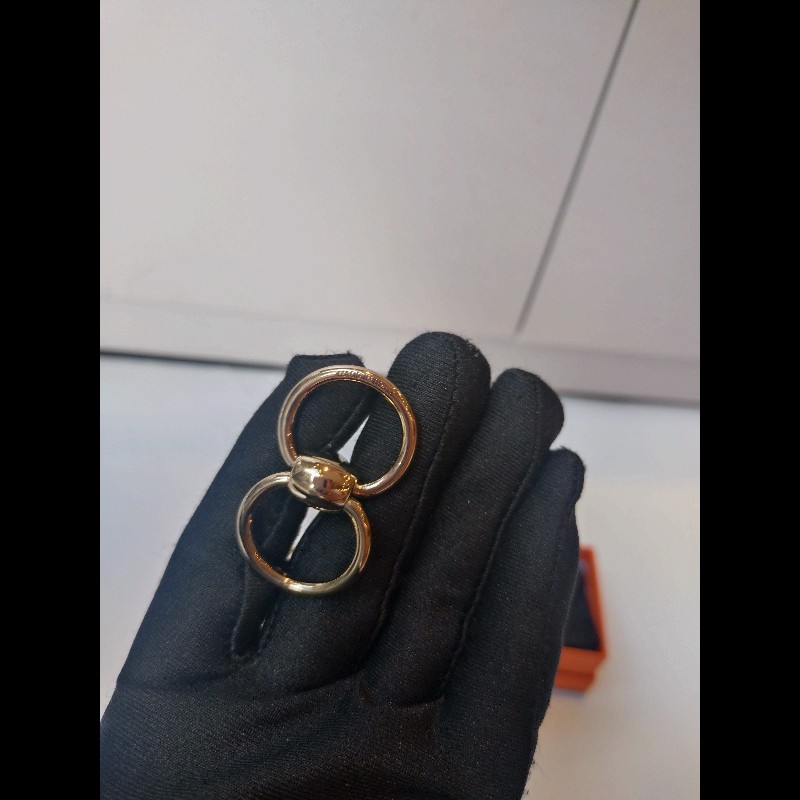 Hermes 淡金三環絲巾釦 Mors 90-3