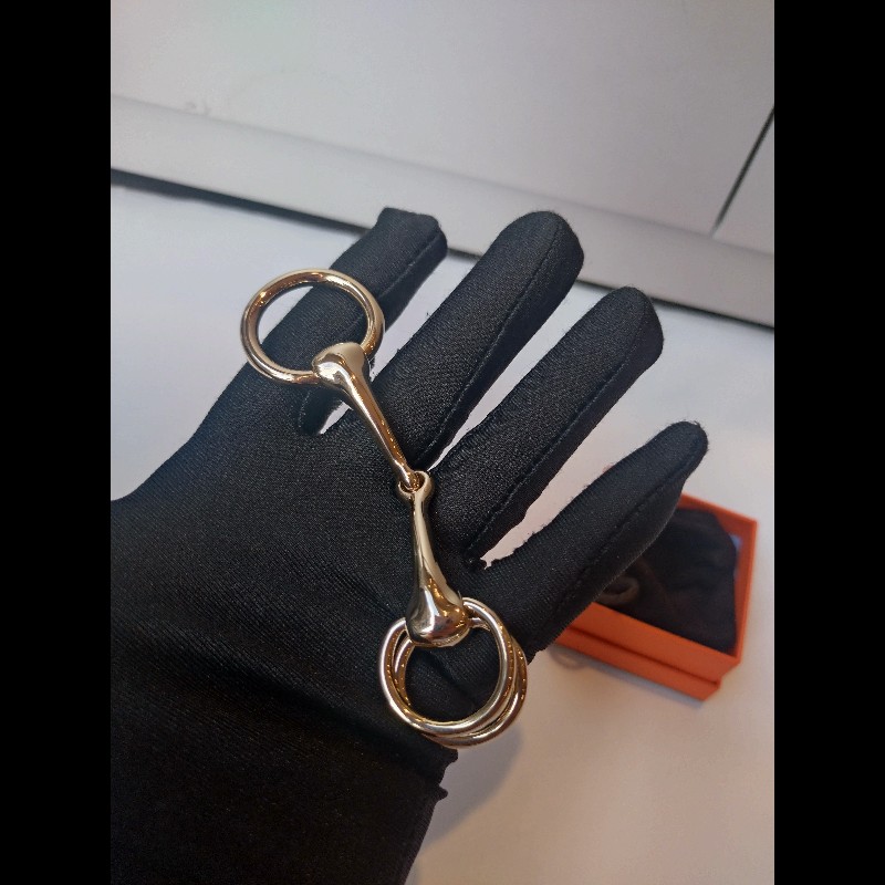 Hermes 淡金三環絲巾釦 Mors 90-9