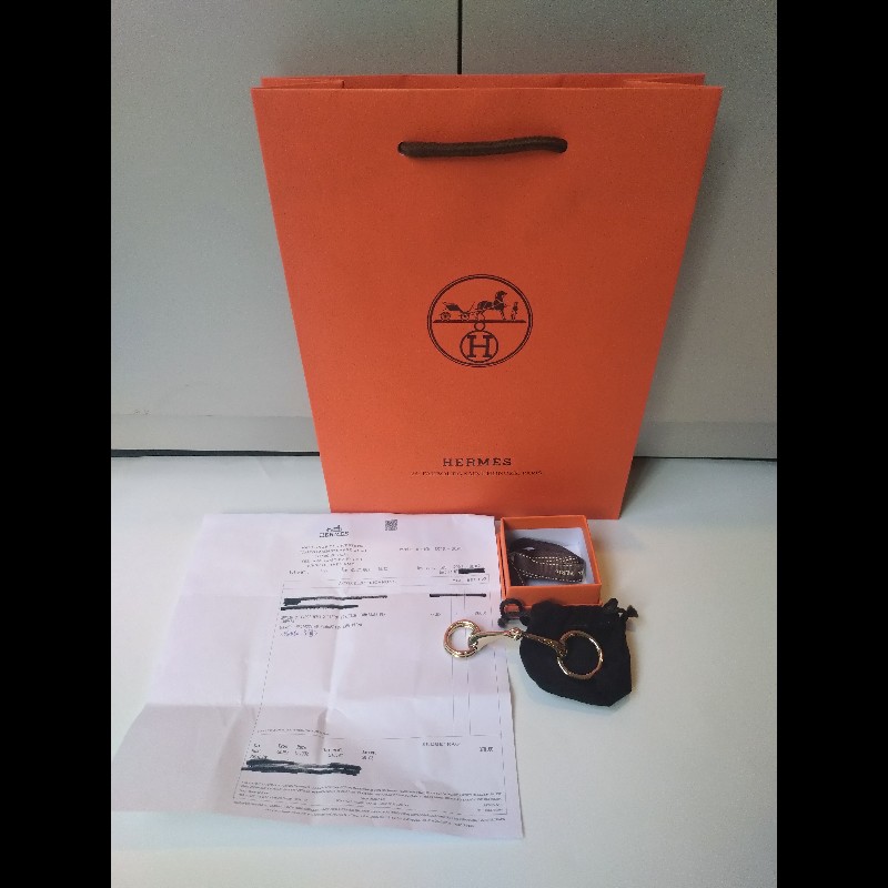 Hermes 淡金三環絲巾釦 Mors 90-10