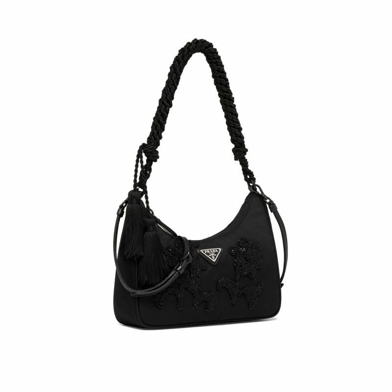 PRADA 復刻版石花 1BC204 V4FO 2DJL 黑色-1