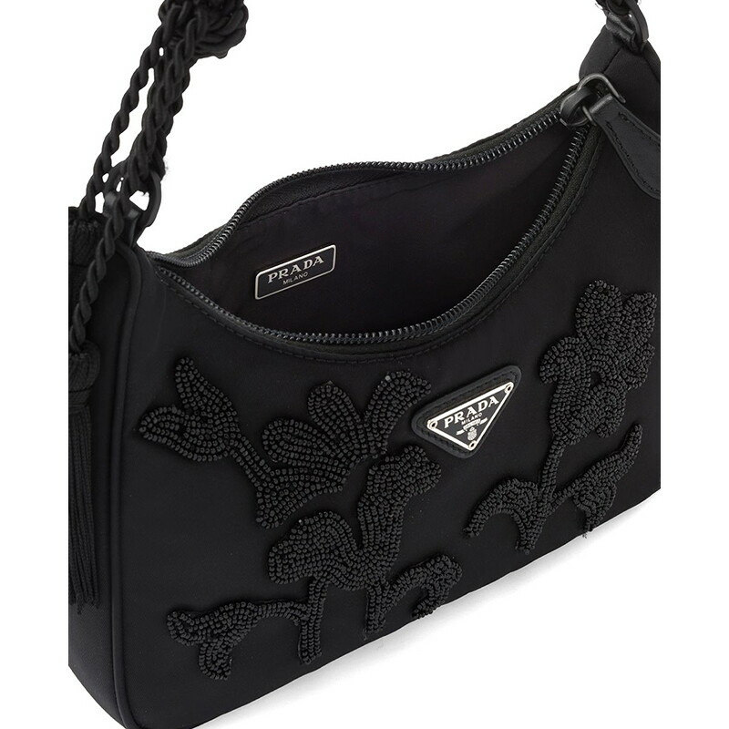 PRADA 復刻版石花 1BC204 V4FO 2DJL 黑色-6