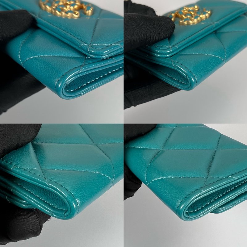 CHANEL 19卡包 綠 30開-7