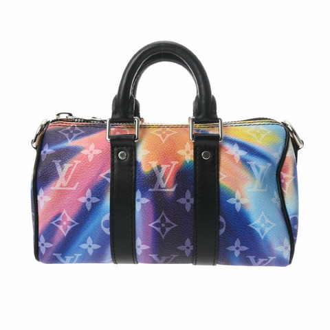 路易威登 Monogram Sunset Keepall XS 多色 M80953 男女通用帆布手提包，A級，二手，Ginzo
