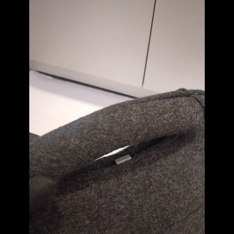 Chanel 絕版硬殼灰布手提包-9