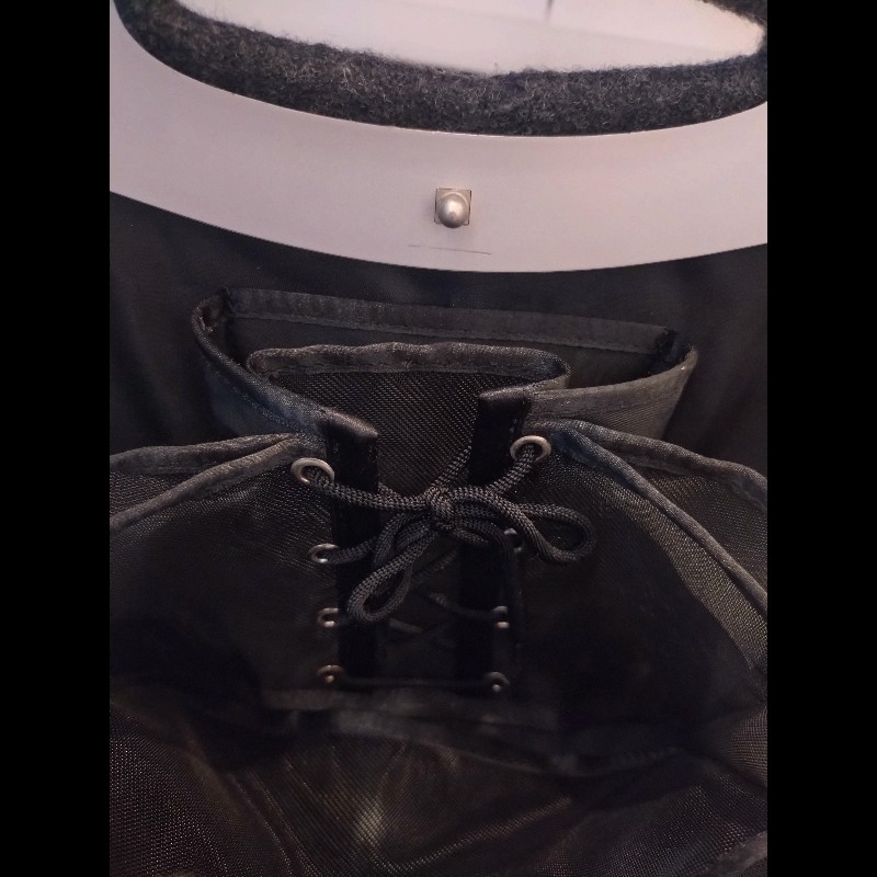 Chanel 絕版硬殼灰布手提包-23