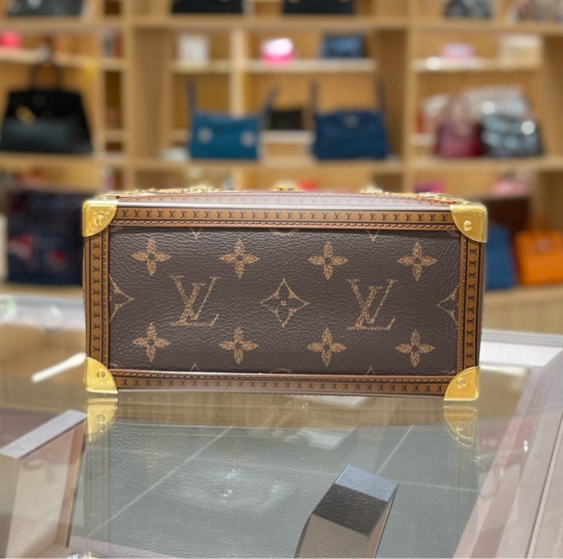 LV路易威登SQUEEZE TRUNK老花收纳箱手提包斜挎包-4