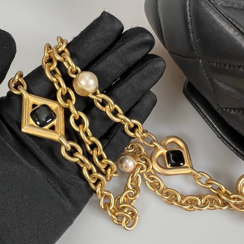 CHANEL CF 大MINI 季節款 羊皮黑AS3850/晶片款-8