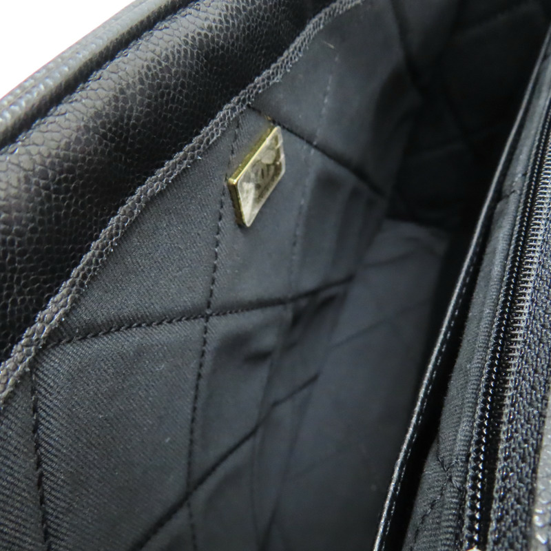 黑色 荔枝紋 牛皮 鏈帶 手提包【CHANEL 香奈兒】-7