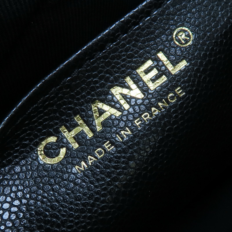 黑色 荔枝紋 牛皮 鏈帶 手提包【CHANEL 香奈兒】-8