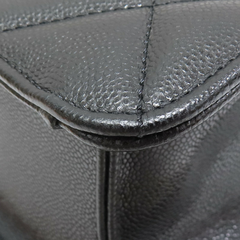 黑色 荔枝紋 牛皮 鏈帶 手提包【CHANEL 香奈兒】-14