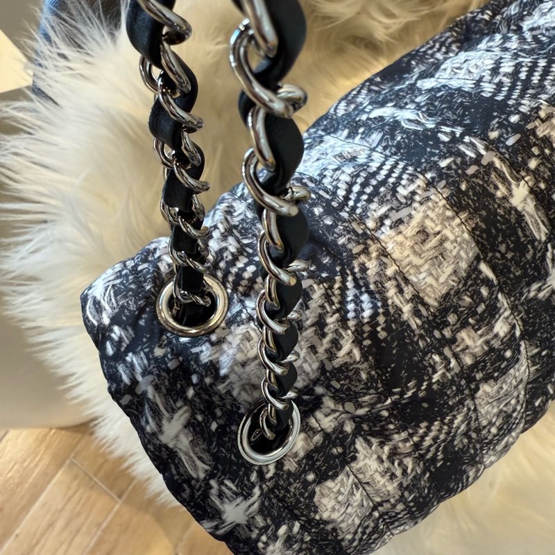 香奈兒 CHANEL 仿編織布面肩背包 +內袋-2