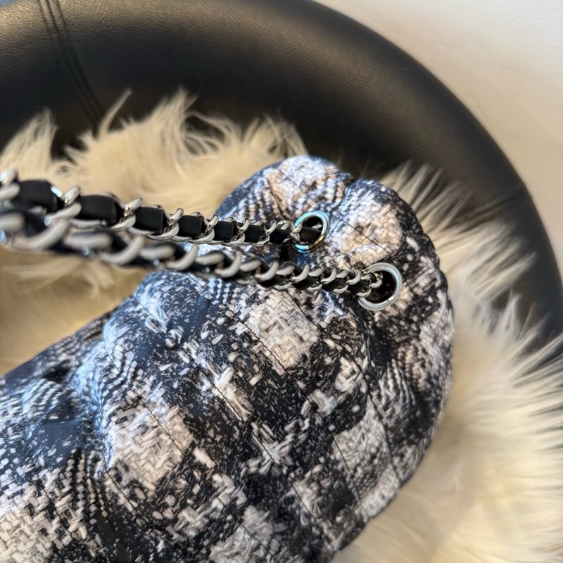 香奈兒 CHANEL 仿編織布面肩背包 +內袋-3