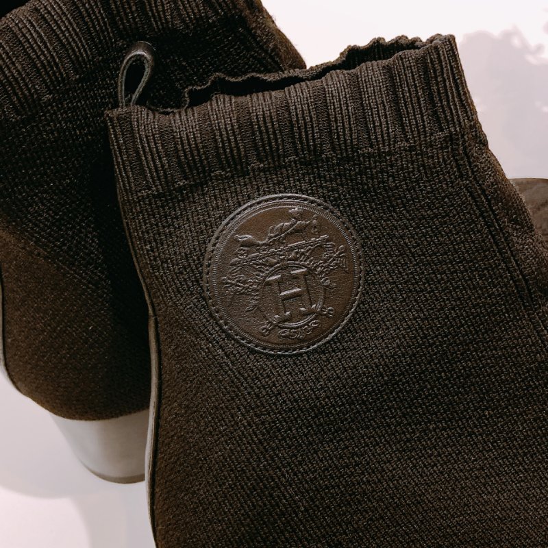 TW4598 Hermes愛馬仕 襪筒靴 黑色 6cm高跟 Volver 60 Ankle Boot Black 37Size-6
