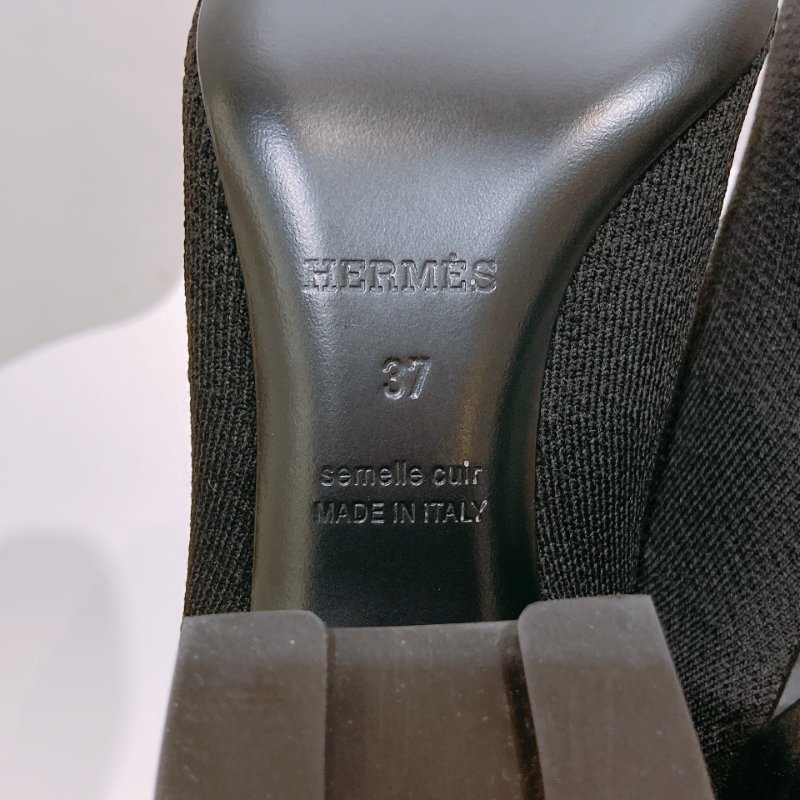 TW4598 Hermes愛馬仕 襪筒靴 黑色 6cm高跟 Volver 60 Ankle Boot Black 37Size-11