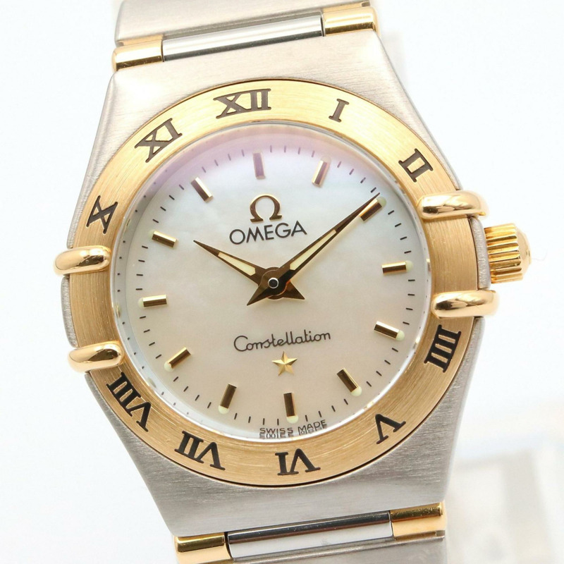 歐米茄星座系列迷你腕錶，18K黃金及不鏽鋼材質，女士款，白金款，1362.70-2